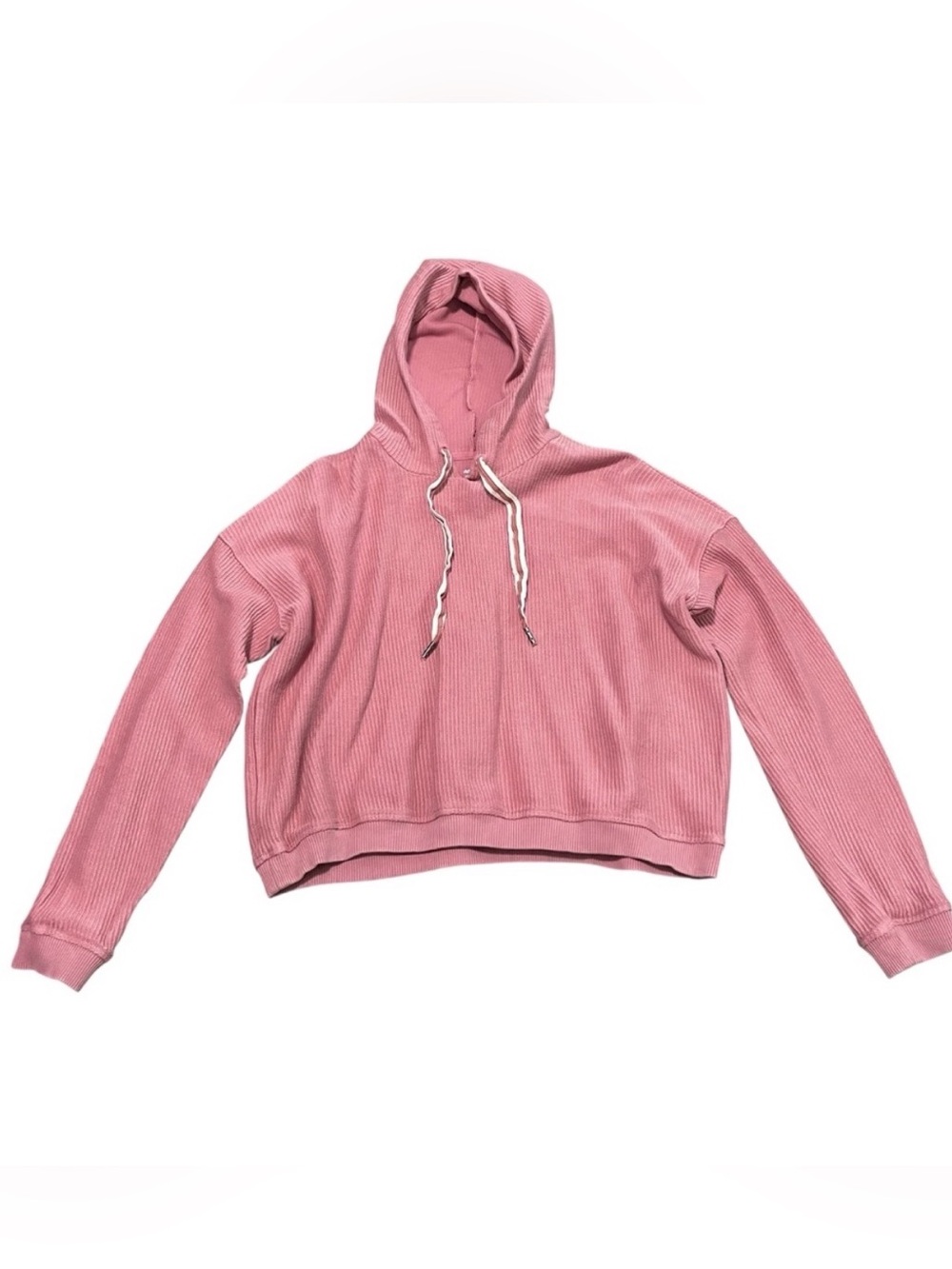 Aerie Women’s Ribbed Cropped Hoodie Sweatshirt‎ | Pink | Size XS